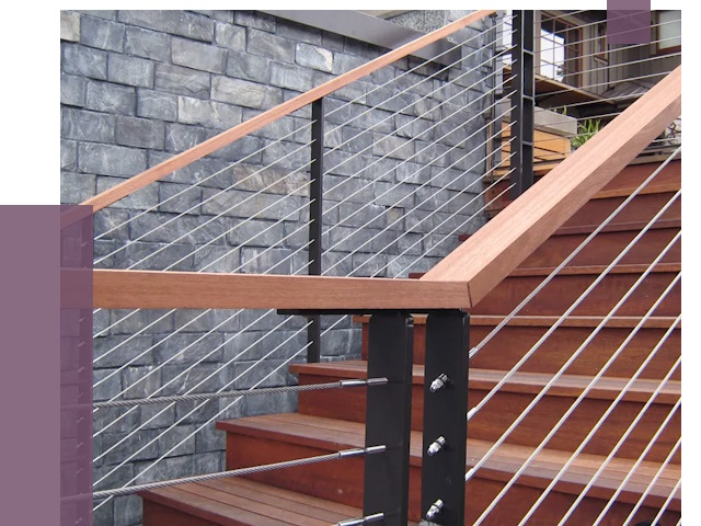 Тросовые перила под ключ в Балакове от 7735 руб.