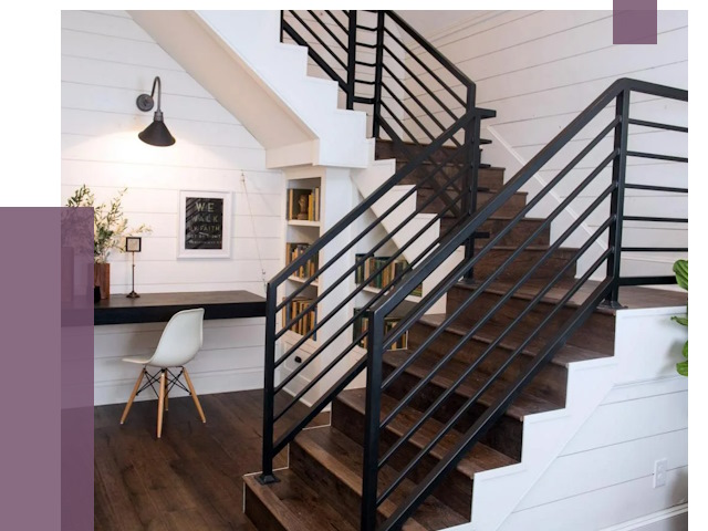 Перила для лестницы в доме в Балакове от 7378 руб. — ПРОЛЁТ-Блк