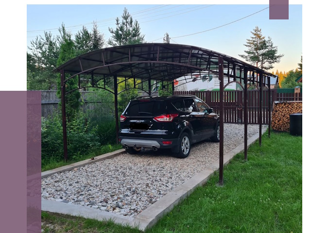 Навесы для автомобиля в Балакове от 13077 руб.  | ПРОЛЁТ-Блк