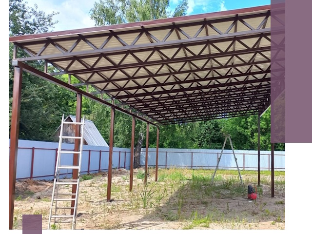 Односкатные навесы под ключ в Балакове — изготовление и монтаж