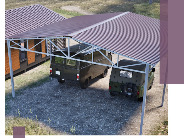 Двускатные навесы под ключ в Балакове — изготовление и монтаж