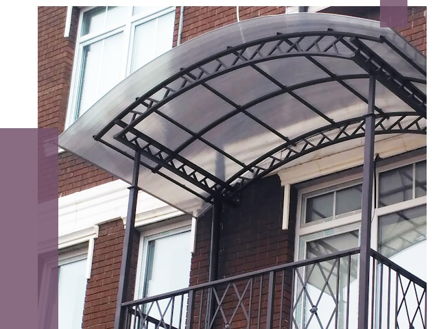 Козырьки над балконом в Балакове от 8600 руб. | ПРОЛЁТ-Блк