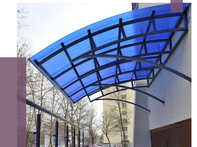 Козырьки из поликарбоната в Балакове от 4274 руб. под ключ | ПРОЛЁТ-Блк