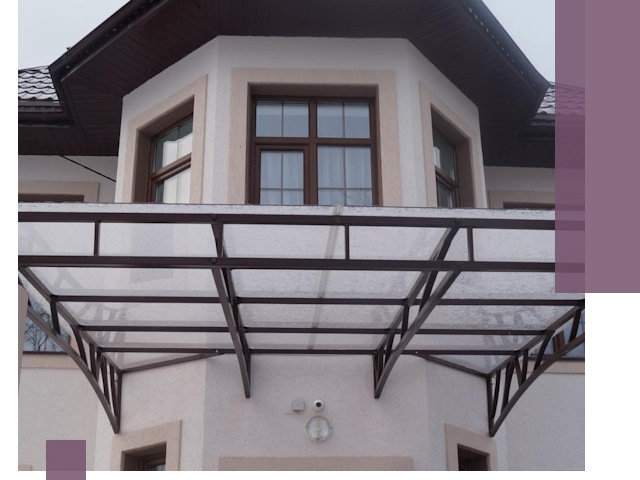 Козырьки из поликарбоната под ключ в Балакове