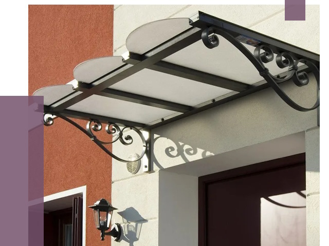 Односкатные козырьки в Балакове от 8345 руб.  | ПРОЛЁТ-Блк