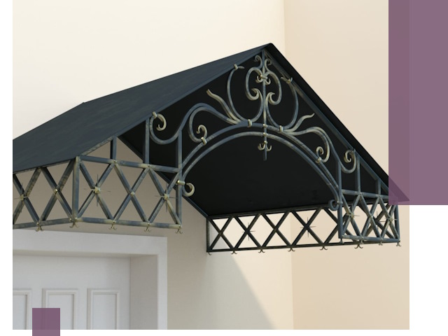 Двускатные металлические козырьки под ключ в Балакове